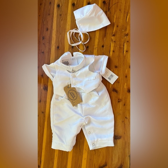 Pippa & Julie Little Brother x Pippa & Julie Baby Boys 3M Christening Set - Picture 2 of 7